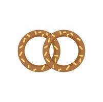 Two turkish simits with sesame seeds forming infinity symbol vector