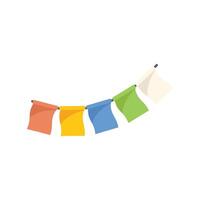 Colorful festive flag bunting hanging on string vector