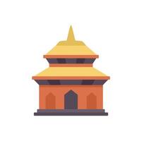 Traditional buddhist temple building showing eastern architecture style vector