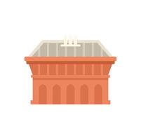 Large building with columns sporting arena stadium facade icon vector