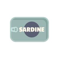 Closed rectangular sardine tin can preserved fish packaging vector