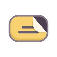 Yellow rectangular sticker peeling up right corner vector