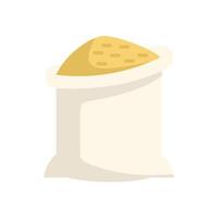 Full sack of flour or sugar with open top isolated on white background vector
