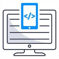 Adaptive Coding and coding icon concept vector