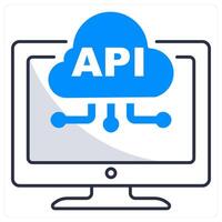 Api Interface and integration icon concept vector