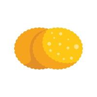 Two round crackers overlapping showing their texture vector