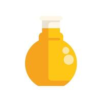 Round bottom flask containing bubbling yellow liquid vector