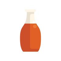 Bottle of orange liquid with white cap standing upright vector