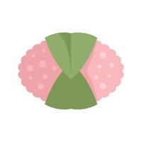 Sakura mochi rice cake wrapped in pickled cherry leaf for spring celebration vector