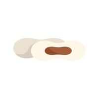 Two peanuts in shell minimalist vector illustration on white background