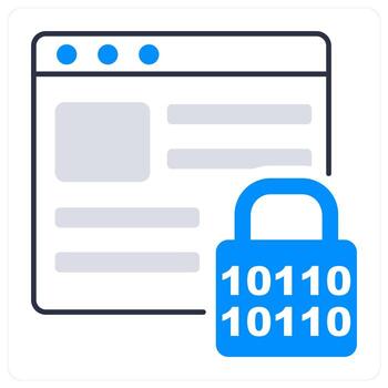 Password Encryption and code icon concept vector