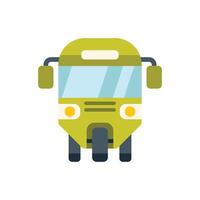 Green bus front view public transportation icon vector
