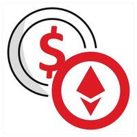 Cryptocurrency and bitcoin icon concept vector