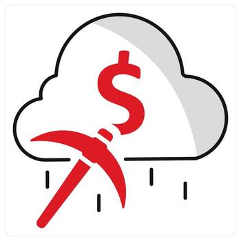 Cloud Mining and cloud icon concept vector
