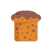 Square bread loaf with chocolate chips is being covered with melted chocolate vector