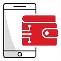 Digital Wallet and wallet icon concept vector