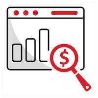 Financial Data Analytics and finance icon concept vector