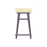 Tall bar stool with round seat standing on white background vector