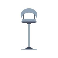 Modern bar stool standing on one leg with footrest and back support vector