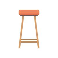 Wooden bar stool with round seat standing on white background vector