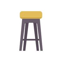 Tall bar stool with round seat and four legs is isolated on white background vector