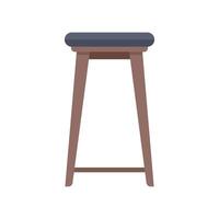 Wooden bar stool with soft seat standing on white background vector