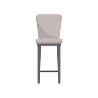 Tall grey bar stool standing on white background vector