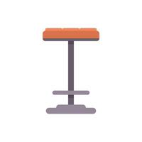 Modern bar stool standing on single leg with footrest and soft seat vector