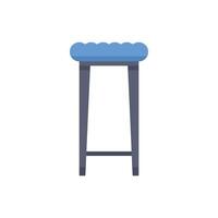 Modern bar stool with round upholstered seat standing on white background vector