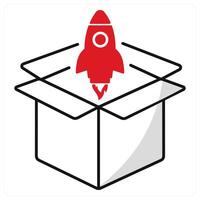Product Launch and launch icon concept vector