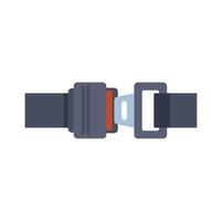 Grey safety belt fastened securing passenger in vehicle vector
