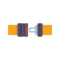 Yellow safety belt buckle being fastened with click sound effect vector