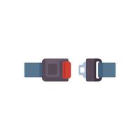 Open and closed seat belt buckle fastener protecting from car crash vector