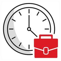 Office Hours and clock icon concept vector