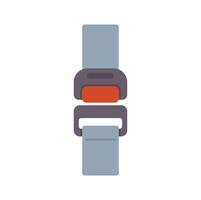 Seat belt buckle fastened securing passenger in vehicle vector