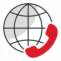 International Conference Call and global icon concept vector