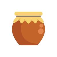 Clay pot filled with honey with paper lid and tied with string vector