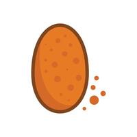 Single chicken nugget falling with crumbs cartoon illustration vector