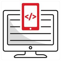 Adaptive Coding and coding icon concept vector