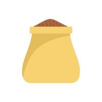 Full burlap sack with grains or crops waiting for transportation vector
