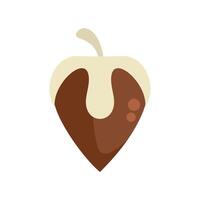 Chocolate covered strawberry dripping with white chocolate on a white background vector