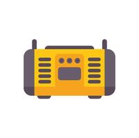 Yellow portable stereo cassette player enjoying music vector