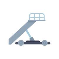 Airport passenger boarding stairs bridge connecting plane to gate vector