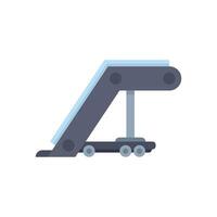 Airport passenger boarding bridge connecting plane to terminal building vector
