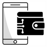 Digital Wallet and wallet icon concept vector
