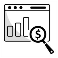 Financial Data Analytics and finance icon concept vector