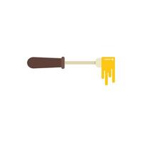 Honey dipper dripping with golden honey illustration vector