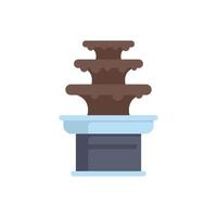 Chocolate fountain flowing on stand with melted chocolate dessert buffet vector