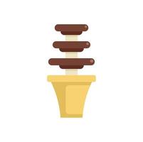 Chocolate fountain icon, flat style vector