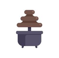 Chocolate fountain cascading over tiers on a stand, dessert indulgence vector
